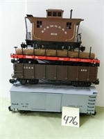 (4) G-Scale Trains, Box Car, Log Carrier, Caboose,