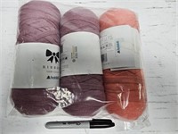 3x Bulky 100% Cotton Yarn, 136yds each