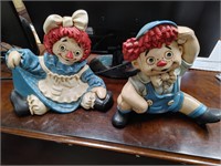 Vintage Raggedy Ann & Andy Ceramic Figures