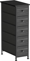 Charcoal Black 5-Drawer Storage Tower