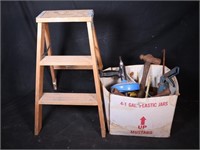 Step Ladder and Box of Tools