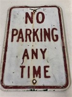 METAL NO PARKING SIGN