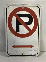 METAL NO PARKING SIGN