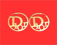 Classic Dior gold hoop Earrings in original box