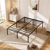 14" Full Bed Frame  Steel Slat  No Box Spring