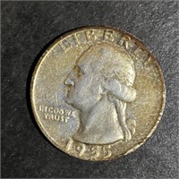 1955 WASHINGTON SILVER QUARTER