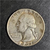 1951 WASHINGTON SILVER QUARTER