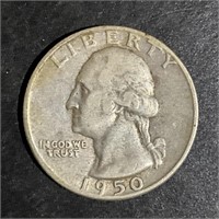 1950-D WASHINGTON SILVER QUARTER