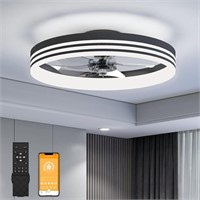 VOLISUN 19.7in Flush Mount Ceiling Fan with Light