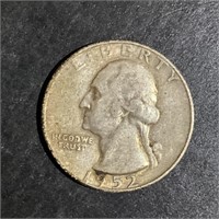 1952-S WASHINGTON SILVER QUARTER