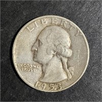 1953-S WASHINGTON SILVER QUARTER