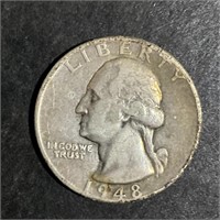 1948-D WASHINGTON SILVER QUARTER