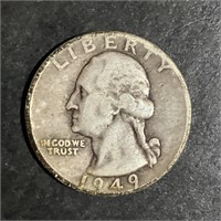 1949 WASHINGTON SILVER QUARTER