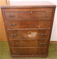 5-Drawer Vintage Dresser & Mirror
