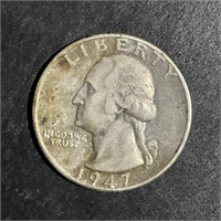 1947 WASHINGTON SILVER QUARTER