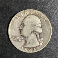 1946-D WASHINGTON SILVER QUARTER