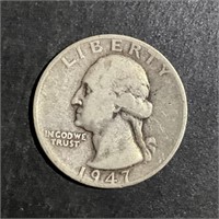 1947-S WASHINGTON SILVER QUARTER