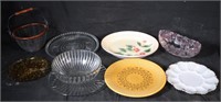 Serving Trays, Basket, and Bowl