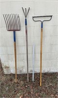 3 Long Handled Garden Tools