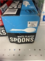MM white plastic spoons 600ct