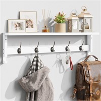 AMBIRD Wall Mount Coat Rack  28.9*4.5in  White