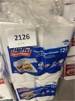 Hefty 3 comp. hinged lid container 125ct
