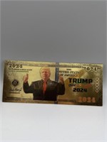 Trump 2024 24k Gold Foil Plated Bill