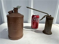 2 Vintage Oil Cans, 1 is Golden Rod