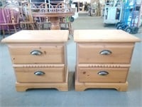 Two Dynamic Furniture Night Tables with 2 Drawers