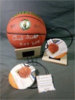 Signed Basketball with COA Boston Celtics Hall of