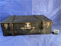 Vintage Suitcase w/Leather Straps,