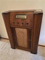 Antique Silvertone Radio, 26"W X 10.5"D X 35"T