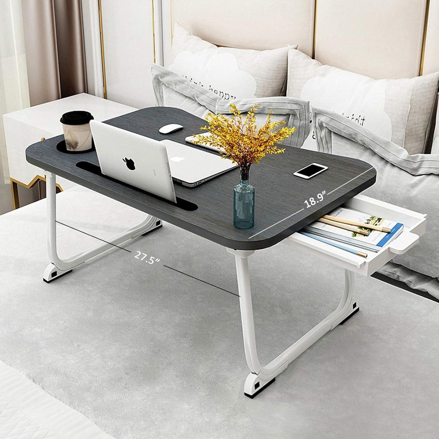 XXL Laptop Table Portable Lap Table with Beverage