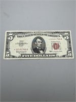 1963 $5 Red Seal Star Note