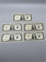 Group of 5 1957 $1 Silver Certificates