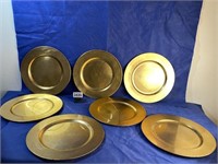 Decorative Only Gold Plates, Qty: 7, 13" Dia.