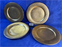 4 Decorative Only Gold Plates, 12.75" Dia.,