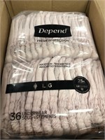 Depends 72 large pink