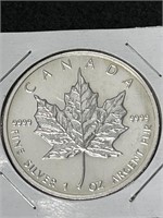 1998 Canadian Silver Maple 1oz Fine Silver NO TAX