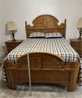 Solid Wood Queen Sized Bed; Bedding Not Included