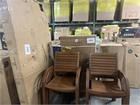 Amazonia Wooden table & 8 stack wood chairs