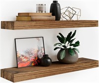 Dark Walnut Wall Shelves 24x5.5 Set of 2