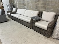 3 pc Outdoor seating set  w/ covers- sofa bent