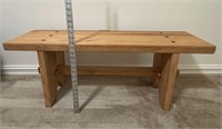Handcrafted Wooden Bench, Made by Consignor