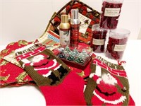 CHRISTMAS PLACEMATS + STOCKING + NAPKIN RINGS
