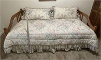 Nice Wooden Trundle Bed with Bedding Included