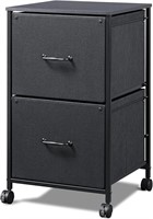 DEVAISE 2 Drawer Mobile File Cabinet  Black