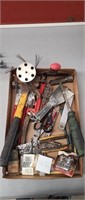 Miscellaneous tools, putty knives, and screws