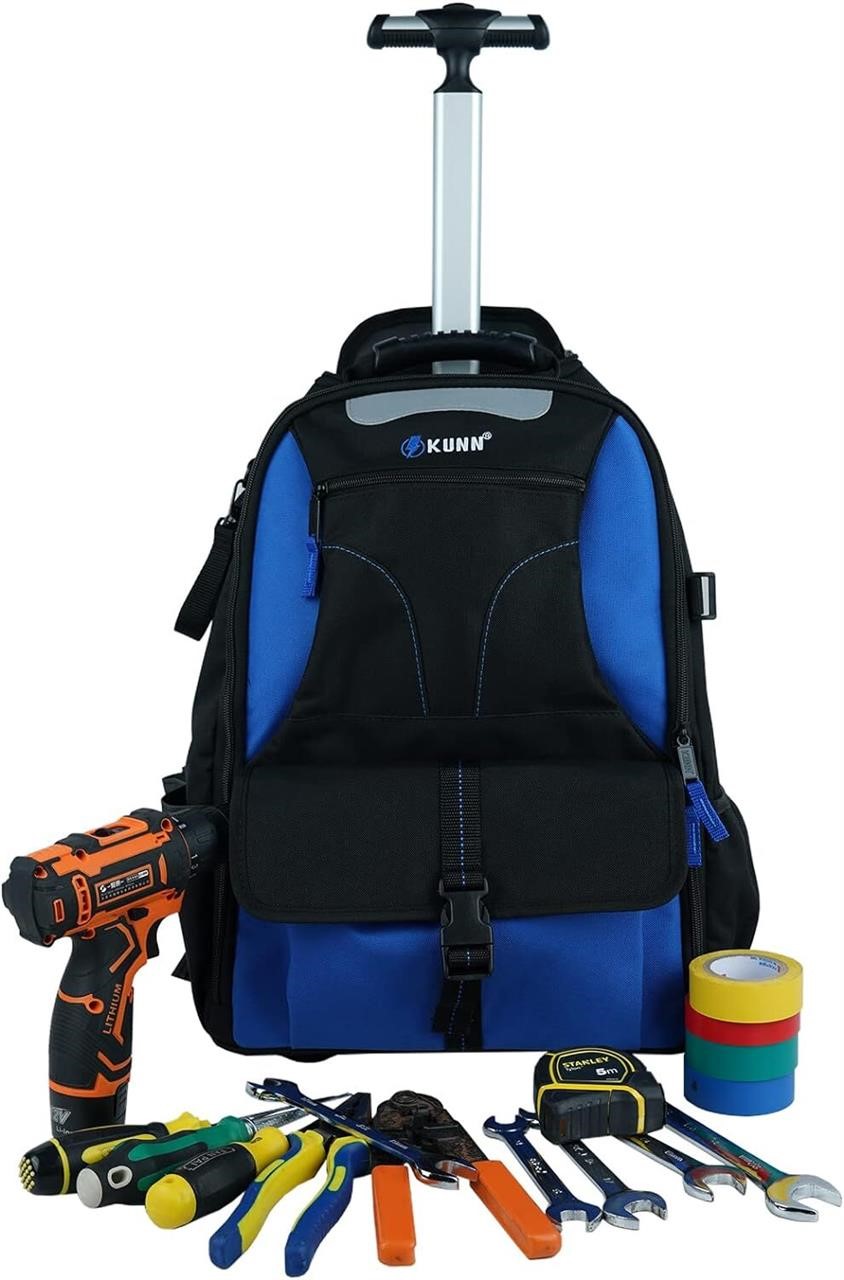 KUNN Rolling Tool Backpack  37-Pocket  Blue