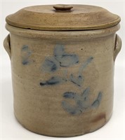 Antique 2gal Stoneware Crock w/ Lid